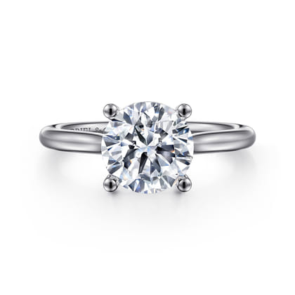 Bravo - 14K White Gold Round Solitaire Diamond Engagement Ring