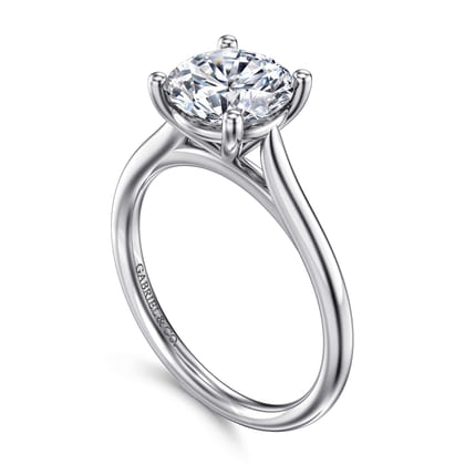 Bravo - 14K White Gold Round Solitaire Diamond Engagement Ring