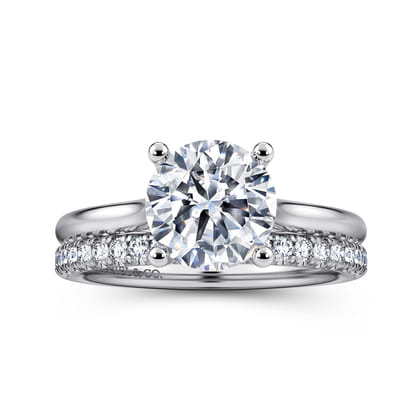 Bravo - 14K White Gold Round Solitaire Diamond Engagement Ring