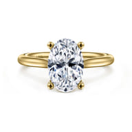 Bravo - 14K Yellow Gold Oval Solitaire Diamond Engagement Ring