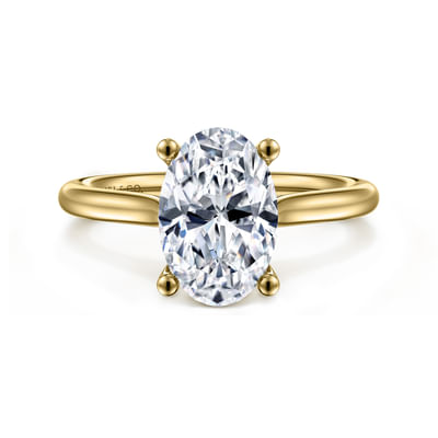 Bravo - 14K Yellow Gold Oval Solitaire Diamond Engagement Ring