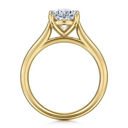 Bravo - 14K Yellow Gold Oval Solitaire Diamond Engagement Ring