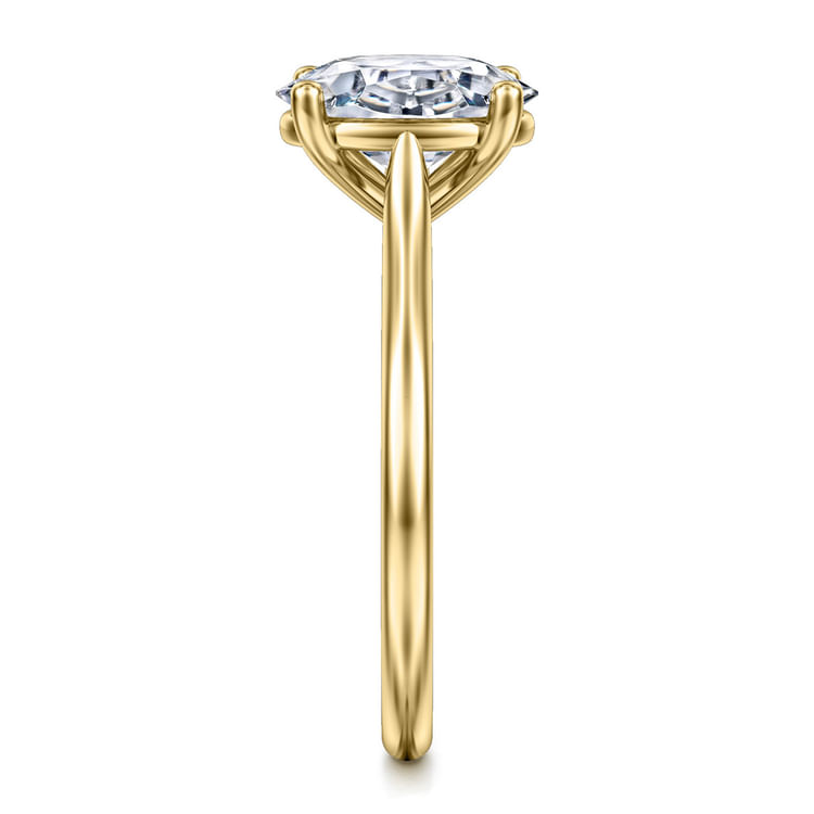 Bravo - 14K Yellow Gold Oval Solitaire Diamond Engagement Ring