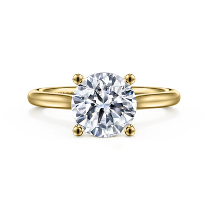 Bravo - 14K Yellow Gold Round Solitaire Diamond Engagement Ring