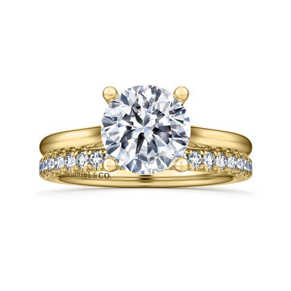Bravo - 14K Yellow Gold Round Solitaire Diamond Engagement Ring