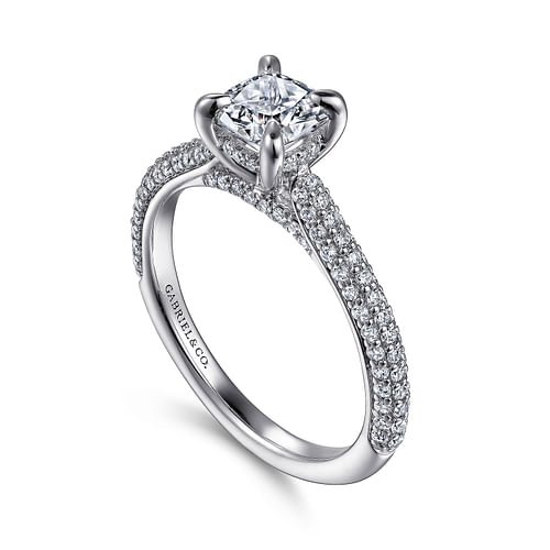 Brexley - 14K White Gold Cushion Cut Diamond Engagement Ring - 0.47 ct - Shot 3