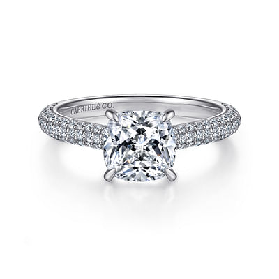 Brexley - 14K White Gold Cushion Cut Diamond Engagement Ring