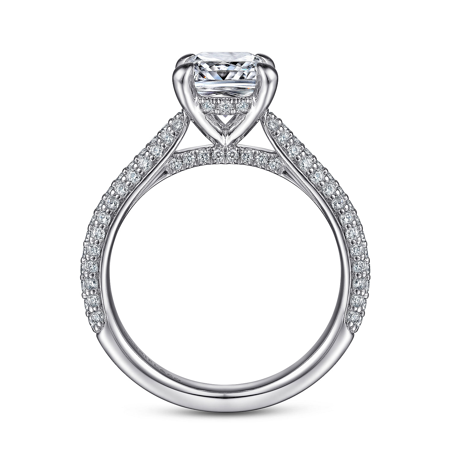 Brexley - 14K White Gold Cushion Cut Diamond Engagement Ring - 0.58 ct - Shot 2
