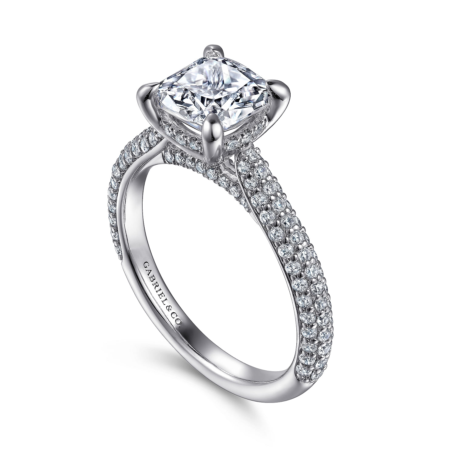 Brexley - 14K White Gold Cushion Cut Diamond Engagement Ring - 0.58 ct - Shot 3
