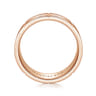 Brian - 14K Rose Gold 8mm - Checkered Pattern Men's Wedding Band in Satin Finish