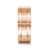 Brian - 14K Rose Gold 8mm - Checkered Pattern Men's Wedding Band in Satin Finish