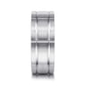 Brian - 14K White Gold 8mm - Checkered Pattern Men's Wedding Band in Satin Finish