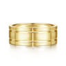 Brian - 14K Yellow Gold 8mm - Checkered Pattern Men's Wedding Band in Satin Finish