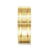 Brian - 14K Yellow Gold 8mm - Checkered Pattern Men's Wedding Band in Satin Finish