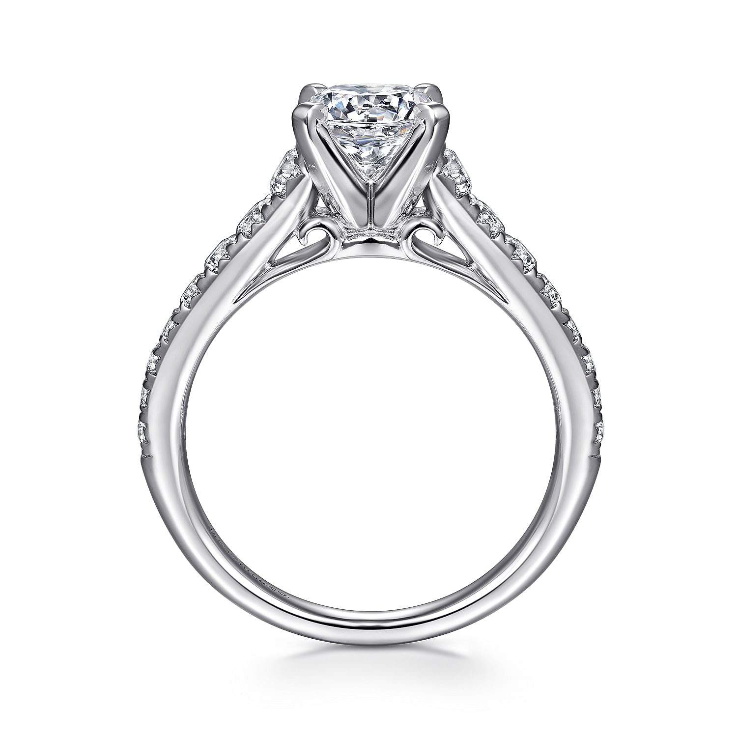 Bridget - 14K White Gold Round Diamond Engagement Ring - 0.5 ct - Shot 2