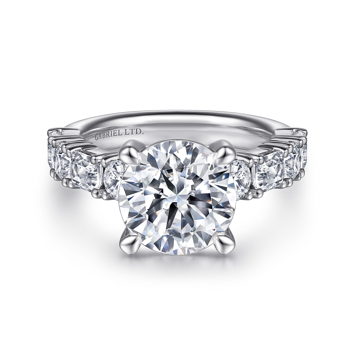 Briella - 18K White Gold Round Diamond Engagement Ring