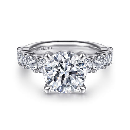 Briella - 18K White Gold Round Diamond Engagement Ring