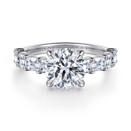 Briene - 14K White Gold Round Diamond Engagement Ring