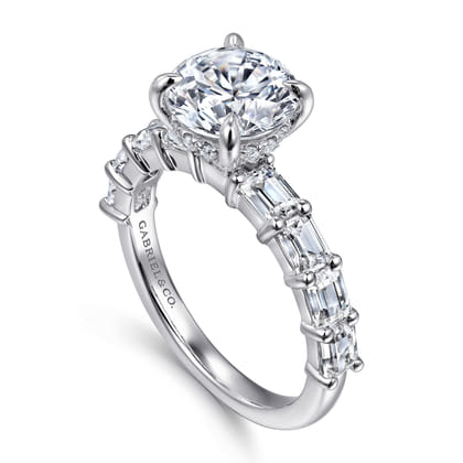 Briene - 14K White Gold Round Diamond Engagement Ring