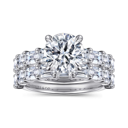 Briene - 14K White Gold Round Diamond Engagement Ring
