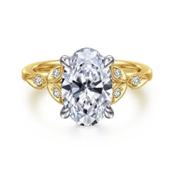 Brigida - Vintage Inspired 14K Yellow Gold Oval Diamond Engagement Ring