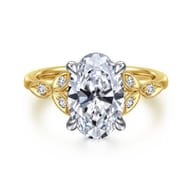 Brigida - Vintage Inspired 14K Yellow Gold Oval Diamond Engagement Ring