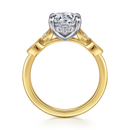 Brigida - Vintage Inspired 14K Yellow Gold Oval Diamond Engagement Ring