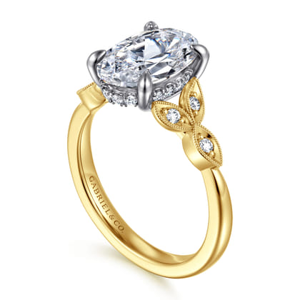 Brigida - Vintage Inspired 14K Yellow Gold Oval Diamond Engagement Ring