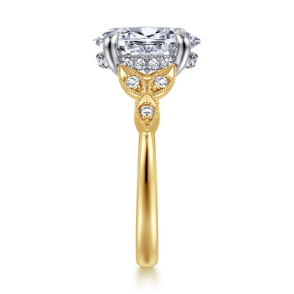 Brigida - Vintage Inspired 14K Yellow Gold Oval Diamond Engagement Ring