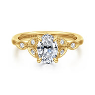 Brigida - Vintage Inspired 14K Yellow Gold Oval Diamond Engagement Ring