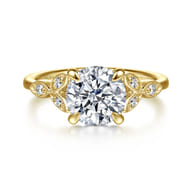 Brigida - Vintage Inspired 14K Yellow Gold Round Diamond Engagement Ring