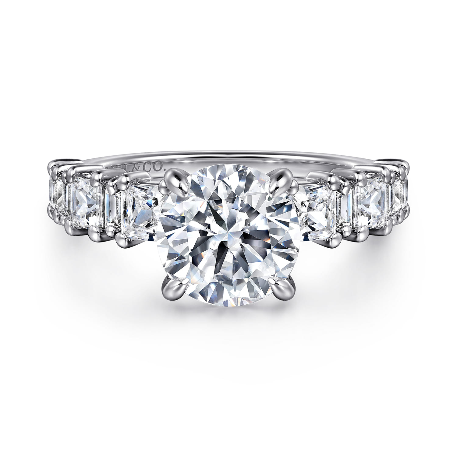 Britte - 14K White Gold Round Diamond Engagement Ring