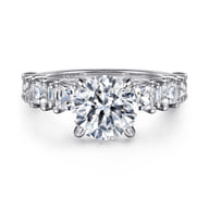 Britte - 14K White Gold Round Diamond Engagement Ring