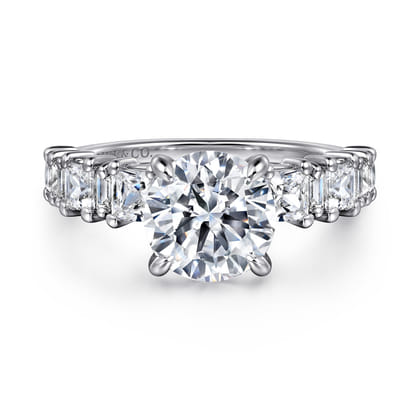 Britte - 14K White Gold Round Diamond Engagement Ring