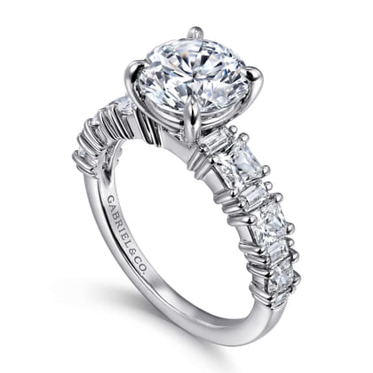 Britte - 14K White Gold Round Diamond Engagement Ring