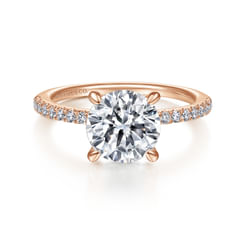 14K Rose Gold Round Diamond Engagement Ring