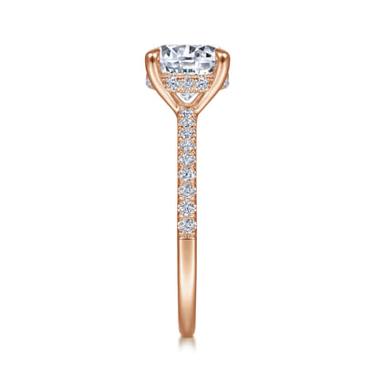 Broderick - 14K Rose Gold Round Diamond Engagement Ring