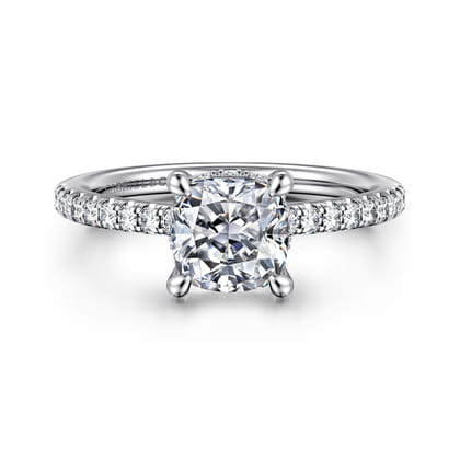 Broderick - 14K White Gold Cushion Cut Diamond Engagement Ring