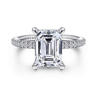 Broderick - 14K White Gold Emerald Cut Diamond Engagement Ring