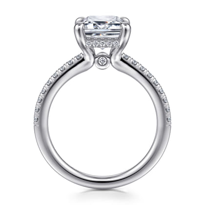 Broderick - 14K White Gold Emerald Cut Diamond Engagement Ring