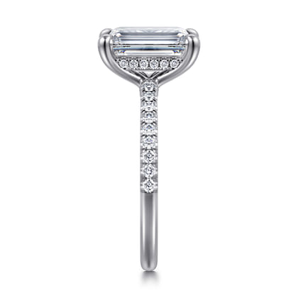 Broderick - 14K White Gold Emerald Cut Diamond Engagement Ring