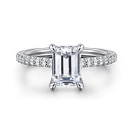 Broderick - 14K White Gold Emerald Cut Diamond Engagement Ring