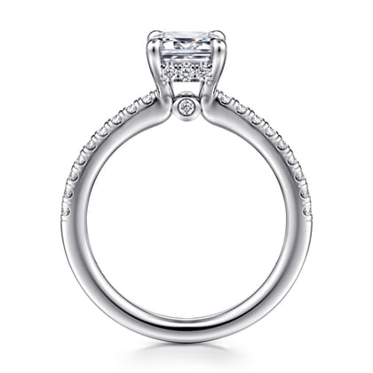 Broderick - 14K White Gold Emerald Cut Diamond Engagement Ring