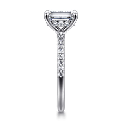 Broderick - 14K White Gold Emerald Cut Diamond Engagement Ring