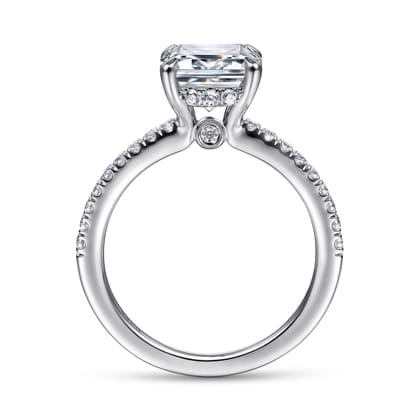 Broderick - 14K White Gold Emerald Cut Diamond Engagement Ring
