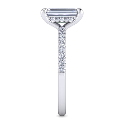 Broderick - 14K White Gold Emerald Cut Diamond Engagement Ring