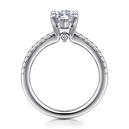 Broderick - 14K White Gold Marquise Shape Diamond Engagement Ring