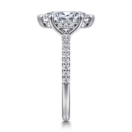 Broderick - 14K White Gold Marquise Shape Diamond Engagement Ring