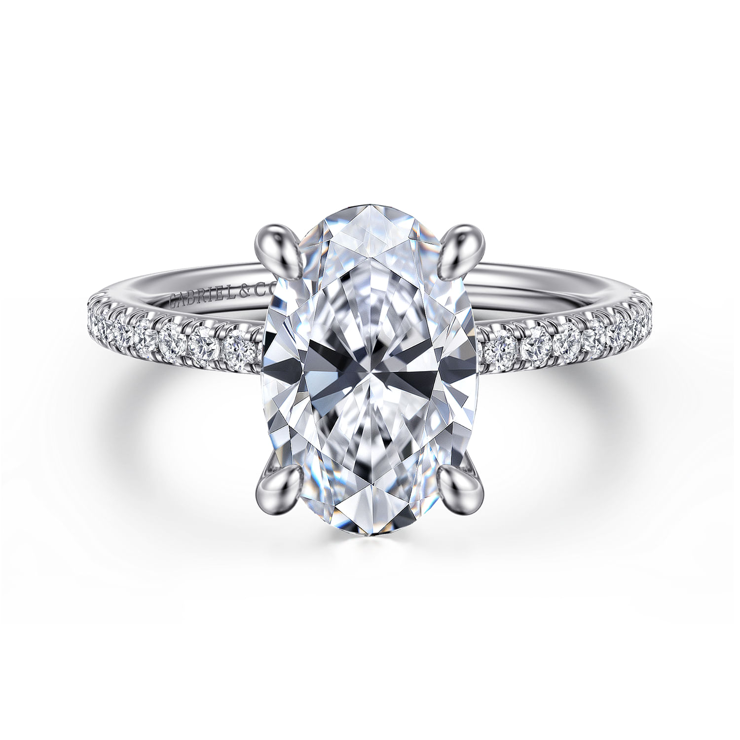 Broderick - 14K White Gold Oval Diamond Engagement Ring