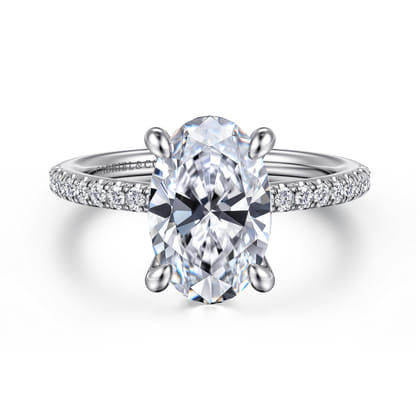 Broderick - 14K White Gold Oval Diamond Engagement Ring